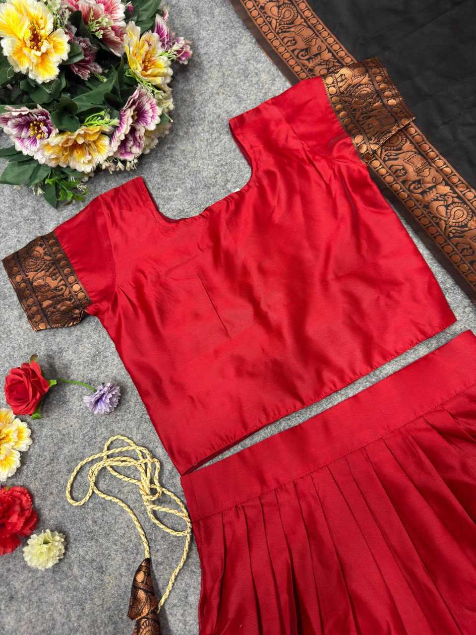 Ynf Lichi Silk KESH642 008 Kids Wear Wholesale Kids Lehenga Girls Ethnic Wear Baby Girl Lehenga Manufacturer- Kids Exports