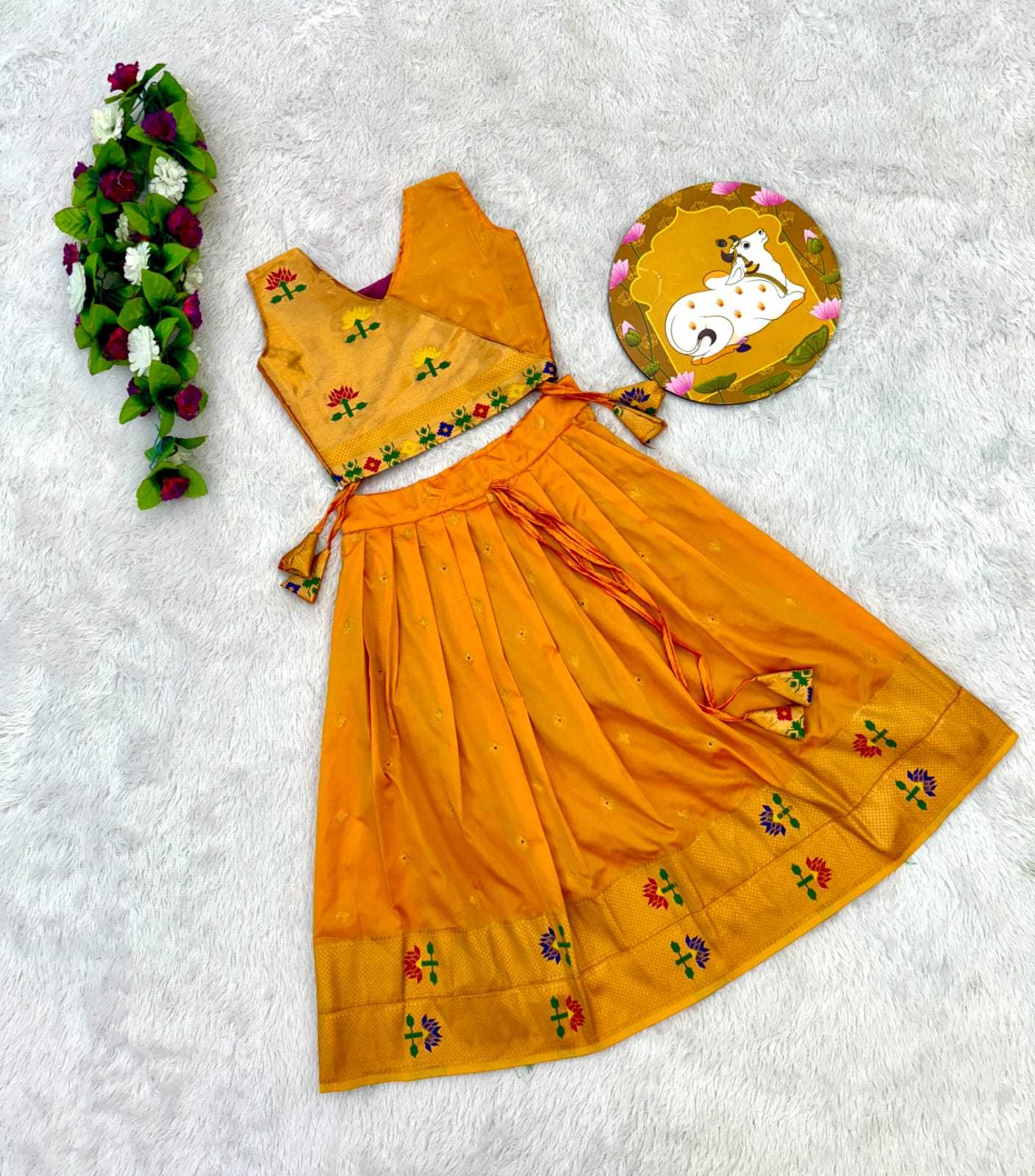 Ynf Paithani Silk KESH679 101 Kids Wear Festive Collections Wholesale Kids Lehenga Kids Lehenga Choli Baby Girl Lehenga Manufacturer- Kids Exports