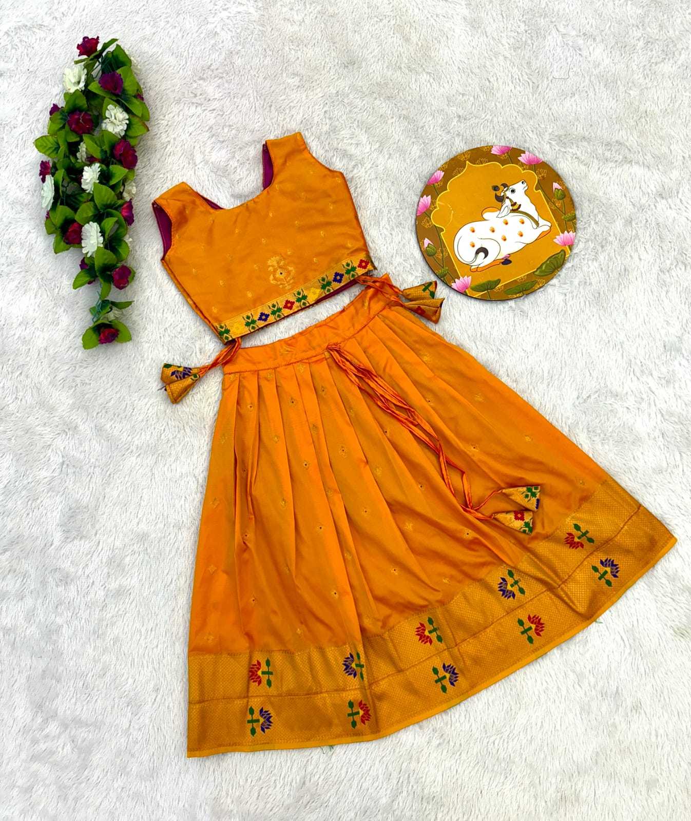 Ynf Paithani Silk KESH679 101 Kids Wear Festive Collections Wholesale Kids Lehenga Kids Lehenga Choli Baby Girl Lehenga Manufacturer- Kids Exports