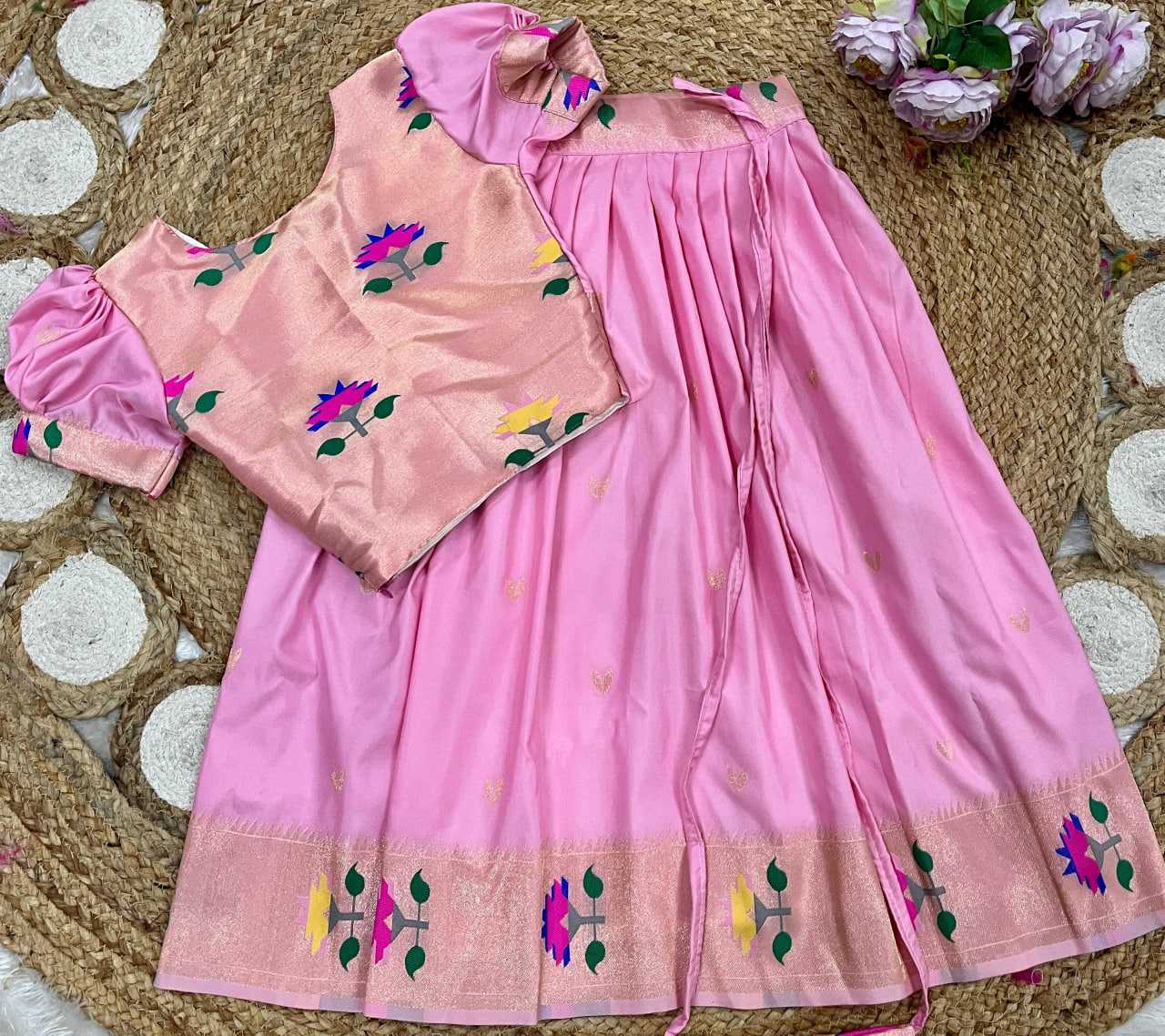 Ynf Paithani Silk KESH685 102 Kids Wear Festive Collections Wholesale Kids Lehenga Kids Lehenga Choli Baby Girl Lehenga Manufacturer- Kids Exports