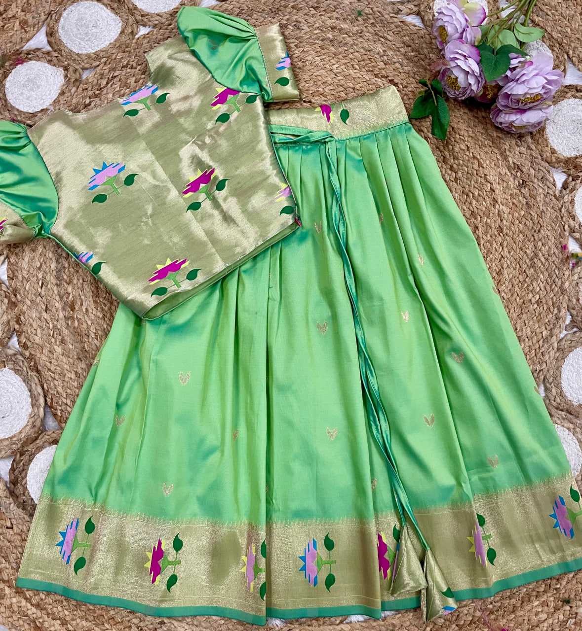 Ynf Paithani Silk KESH685 102 Kids Wear Festive Collections Wholesale Kids Lehenga Kids Lehenga Choli Baby Girl Lehenga Manufacturer- Kids Exports