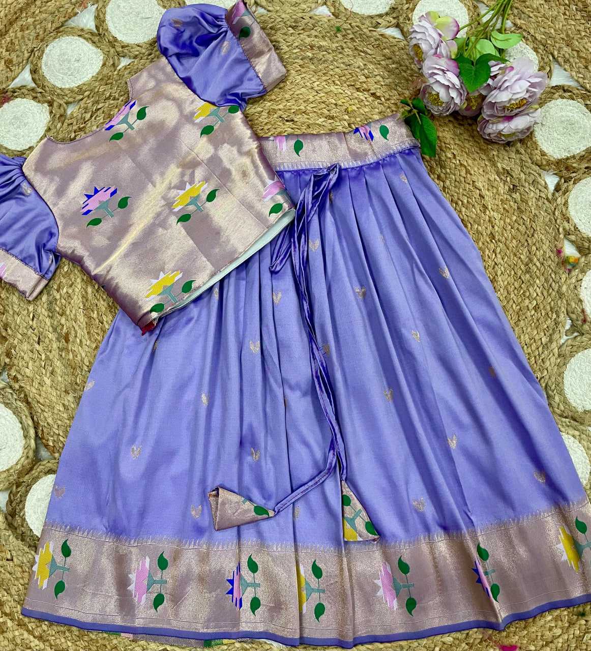 Ynf Paithani Silk KESH685 102 Kids Wear Festive Collections Wholesale Kids Lehenga Kids Lehenga Choli Baby Girl Lehenga Manufacturer- Kids Exports