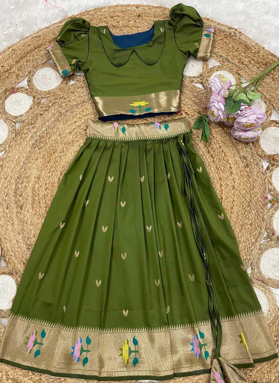 Ynf Paithani Silk KESH685 102 Kids Wear Festive Collections Wholesale Kids Lehenga Kids Lehenga Choli Baby Girl Lehenga Manufacturer- Kids Exports