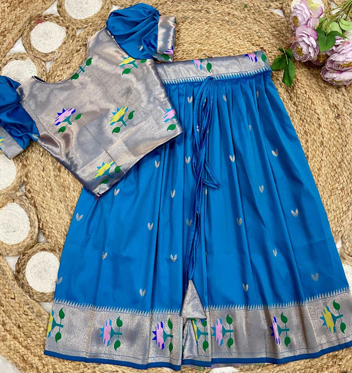 Ynf Paithani Silk KESH685 102 Kids Wear Festive Collections Wholesale Kids Lehenga Kids Lehenga Choli Baby Girl Lehenga Manufacturer- Kids Exports