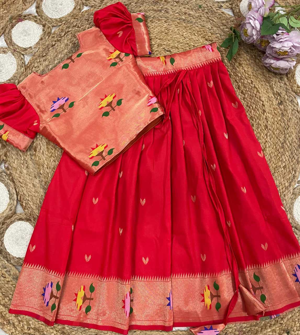 Ynf Paithani Silk KESH685 102 Kids Wear Festive Collections Wholesale Kids Lehenga Kids Lehenga Choli Baby Girl Lehenga Manufacturer- Kids Exports