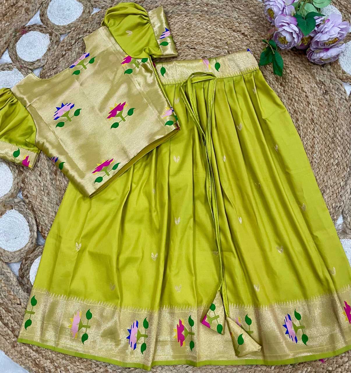 Ynf Paithani Silk KESH685 102 Kids Wear Festive Collections Wholesale Kids Lehenga Kids Lehenga Choli Baby Girl Lehenga Manufacturer- Kids Exports