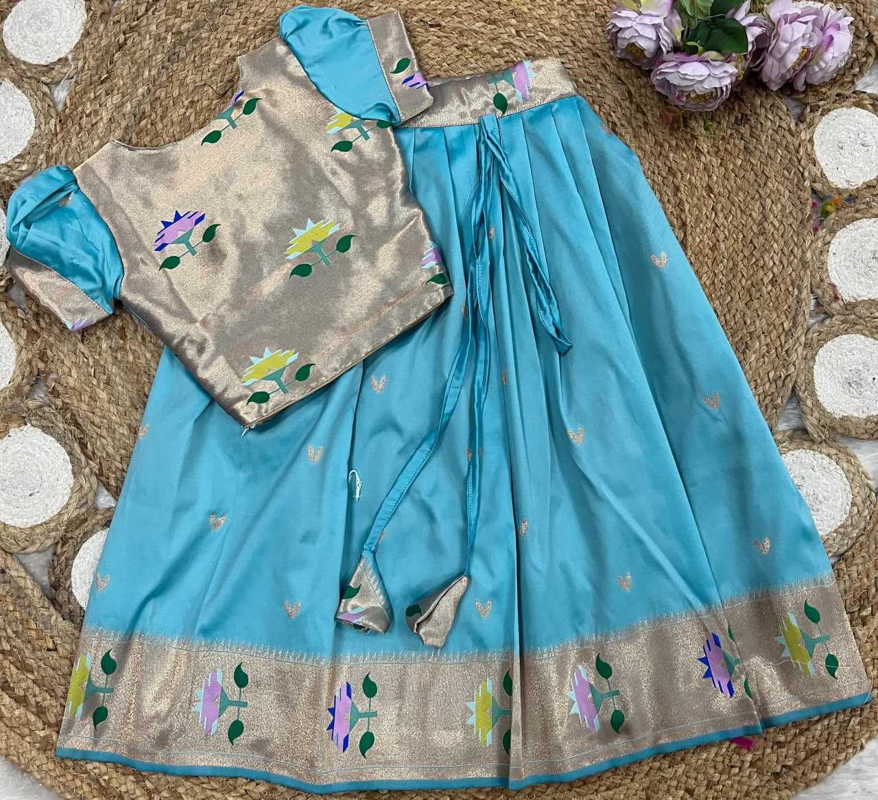 Ynf Paithani Silk KESH685 102 Kids Wear Festive Collections Wholesale Kids Lehenga Kids Lehenga Choli Baby Girl Lehenga Manufacturer- Kids Exports