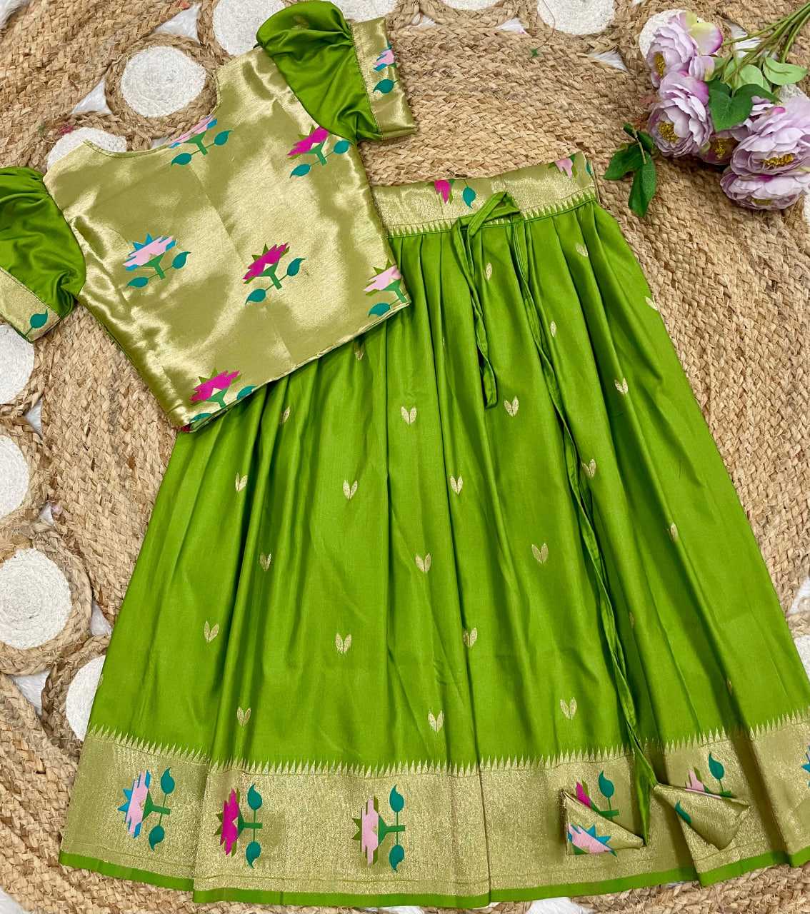 Ynf Paithani Silk KESH685 102 Kids Wear Festive Collections Wholesale Kids Lehenga Kids Lehenga Choli Baby Girl Lehenga Manufacturer- Kids Exports