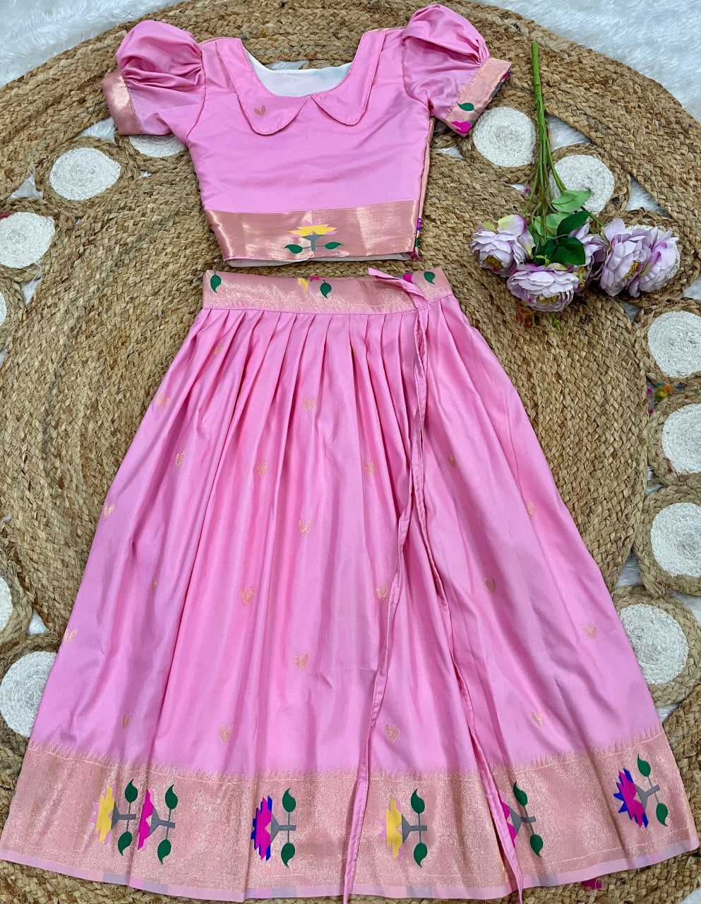 Ynf Paithani Silk KESH685 102 Kids Wear Festive Collections Wholesale Kids Lehenga Kids Lehenga Choli Baby Girl Lehenga Manufacturer- Kids Exports
