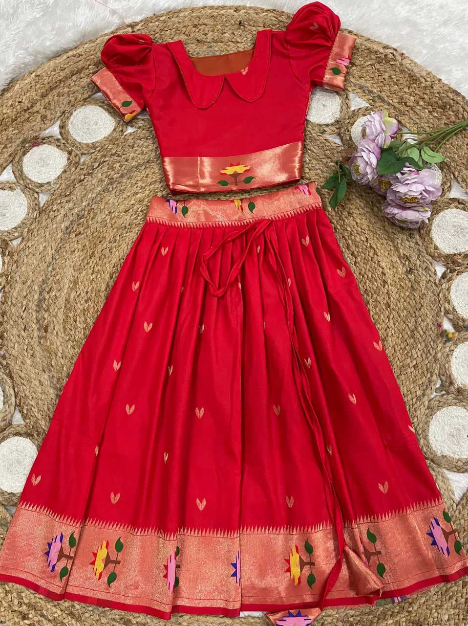 Ynf Paithani Silk KESH685 102 Kids Wear Festive Collections Wholesale Kids Lehenga Kids Lehenga Choli Baby Girl Lehenga Manufacturer- Kids Exports