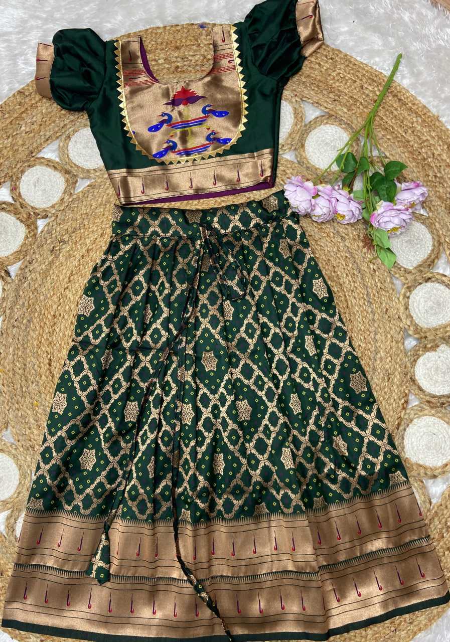 Ynf Paithani Silk KESH685 121 Kids Wear Festive Collections Wholesale Kids Lehenga Kids Lehenga Choli Baby Girl Lehenga Manufacturer- Kids Exports