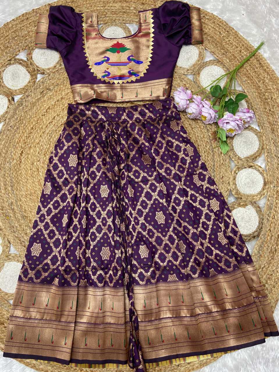 Ynf Paithani Silk KESH685 121 Kids Wear Festive Collections Wholesale Kids Lehenga Kids Lehenga Choli Baby Girl Lehenga Manufacturer- Kids Exports