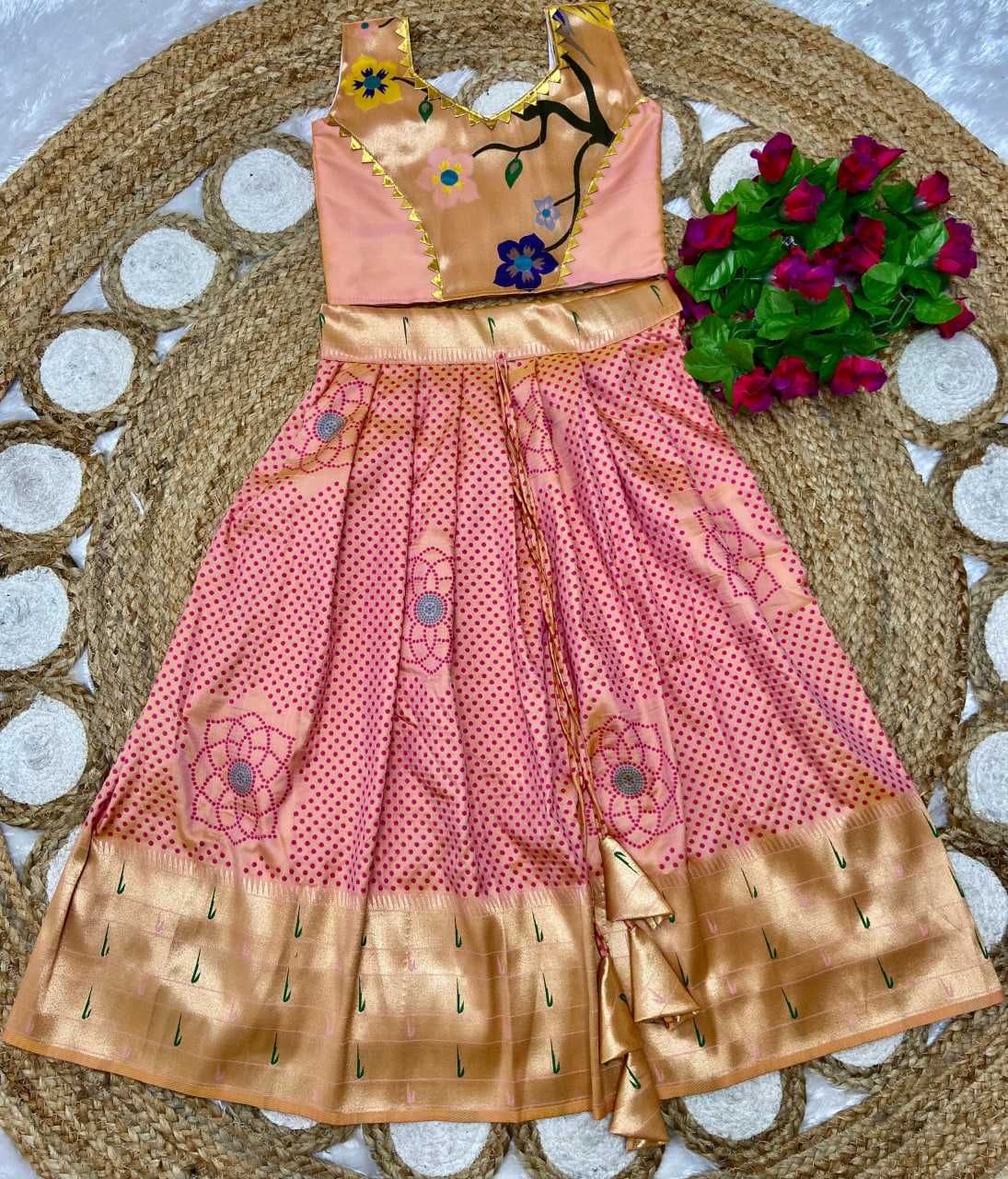 Ynf Paithani Silk KESH685 121 Kids Wear Festive Collections Wholesale Kids Lehenga Kids Lehenga Choli Baby Girl Lehenga Manufacturer- Kids Exports