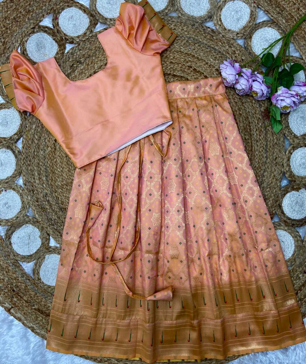 Ynf Paithani Silk KESH685 121 Kids Wear Festive Collections Wholesale Kids Lehenga Kids Lehenga Choli Baby Girl Lehenga Manufacturer- Kids Exports