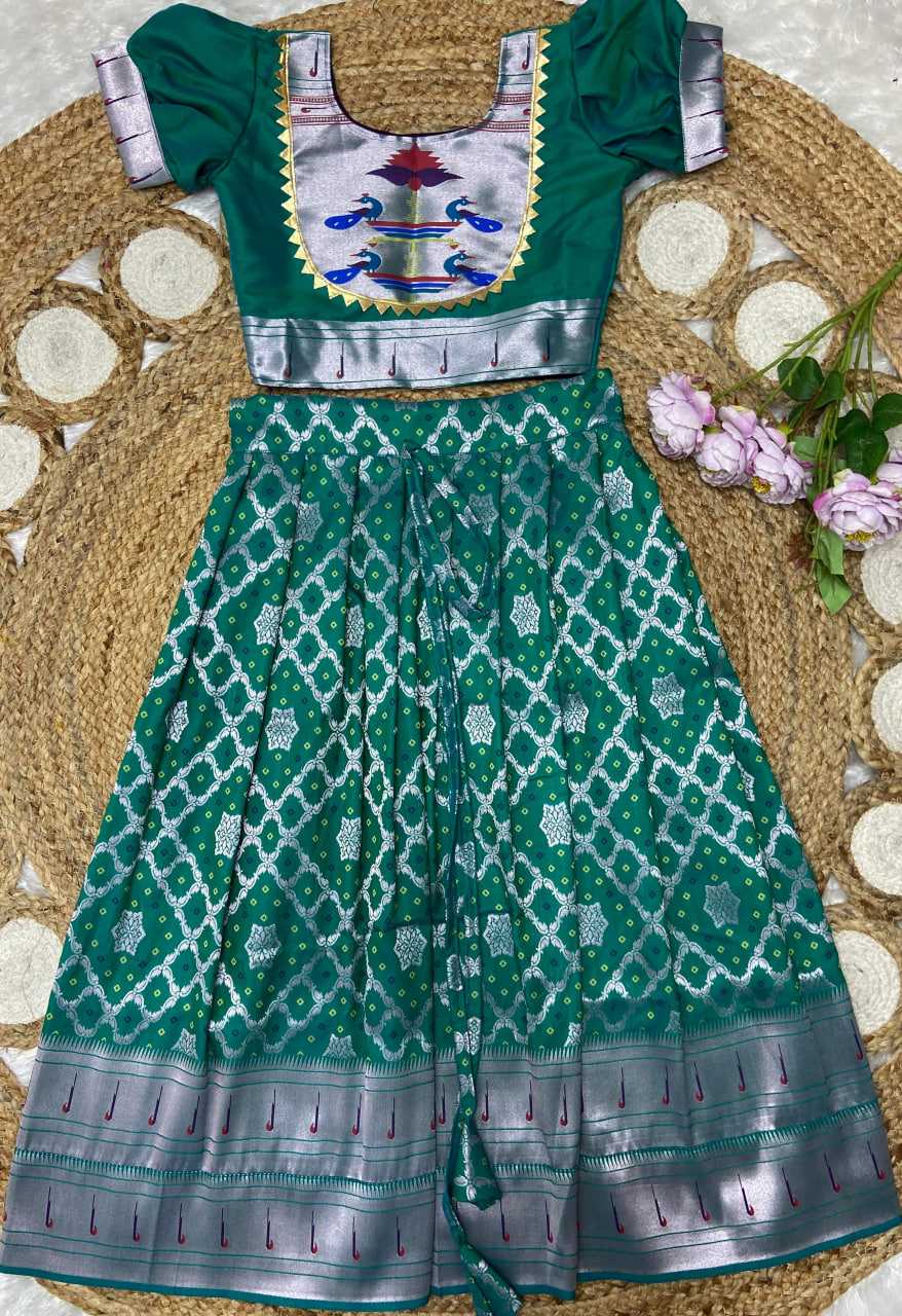 Ynf Paithani Silk KESH685 121 Kids Wear Festive Collections Wholesale Kids Lehenga Kids Lehenga Choli Baby Girl Lehenga Manufacturer- Kids Exports