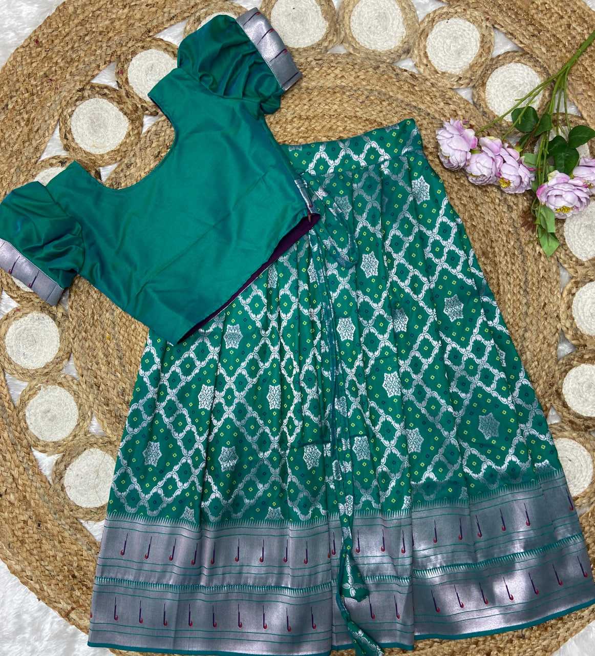 Ynf Paithani Silk KESH685 121 Kids Wear Festive Collections Wholesale Kids Lehenga Kids Lehenga Choli Baby Girl Lehenga Manufacturer- Kids Exports