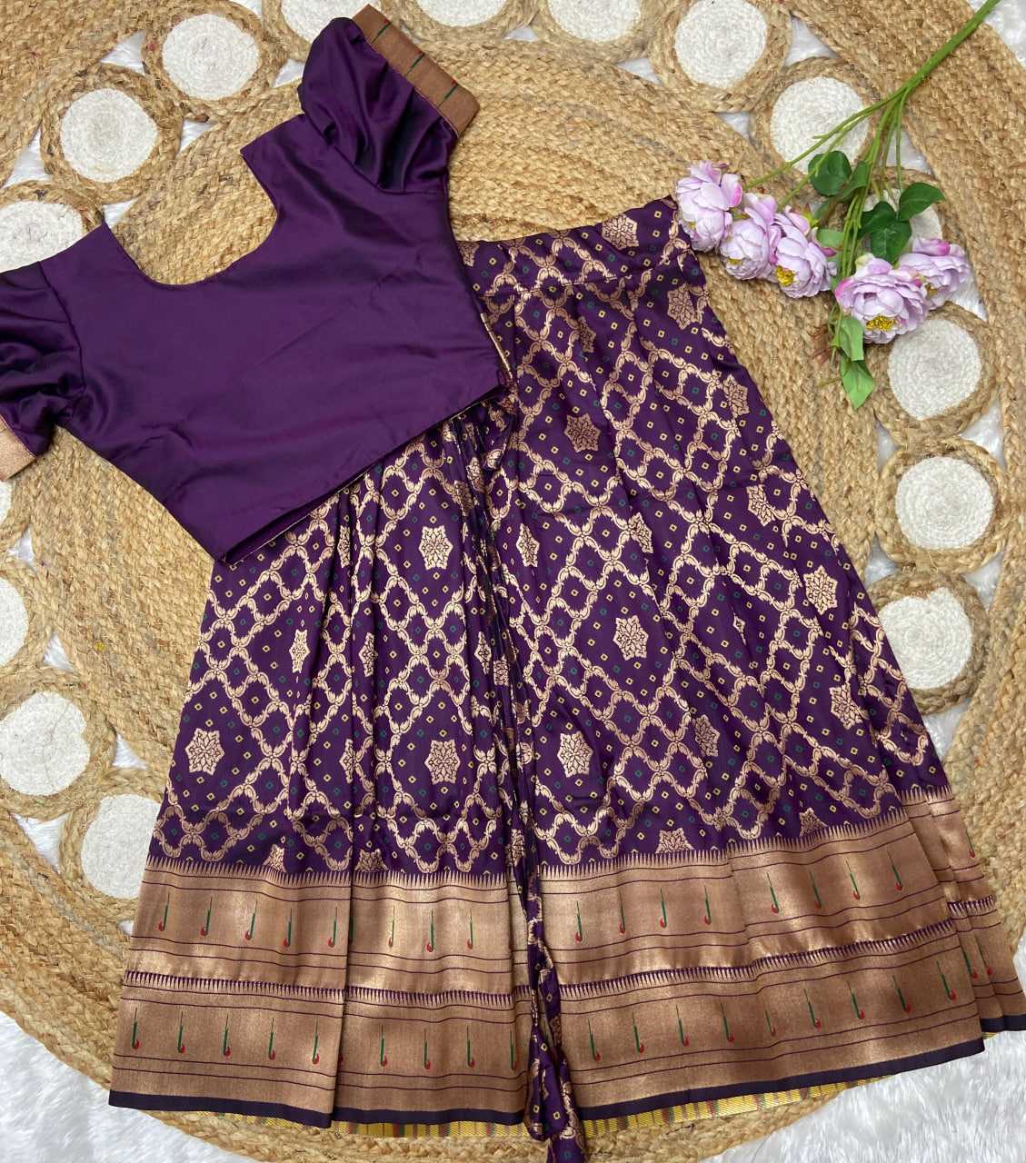 Ynf Paithani Silk KESH685 121 Kids Wear Festive Collections Wholesale Kids Lehenga Kids Lehenga Choli Baby Girl Lehenga Manufacturer- Kids Exports