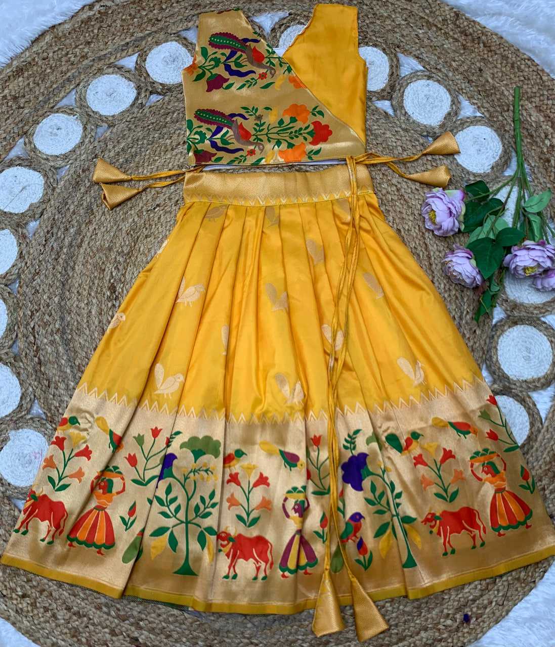 Ynf Paithani Silk KESH685 122 Kids Wear Festive Collections Wholesale Kids Lehenga Kids Lehenga Choli Baby Girl Lehenga Manufacturer- Kids Exports
