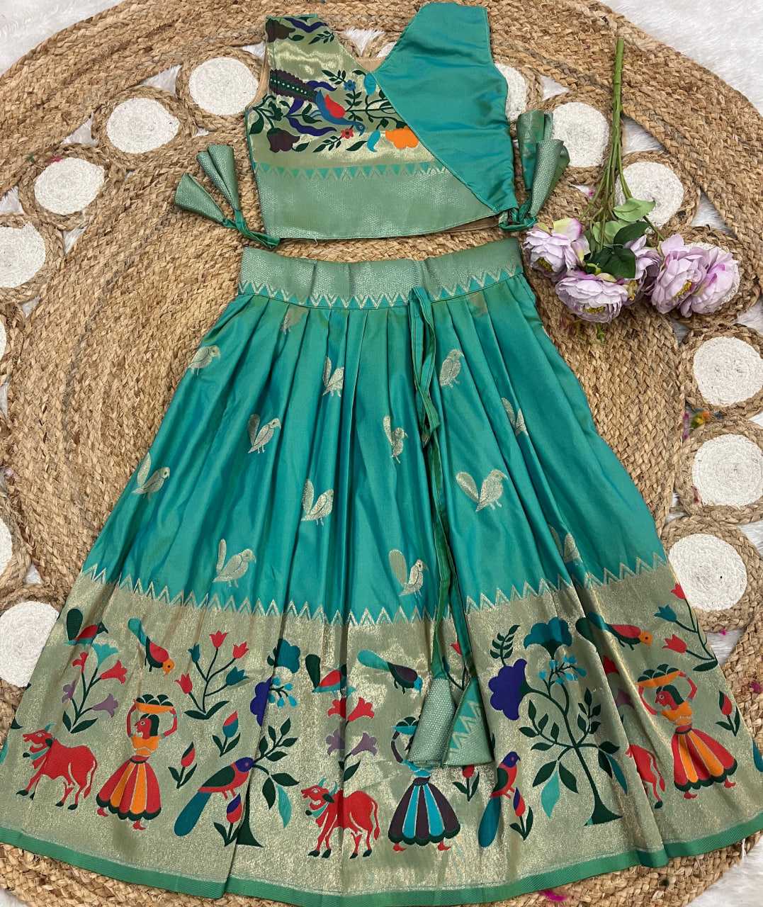 Ynf Paithani Silk KESH685 122 Kids Wear Festive Collections Wholesale Kids Lehenga Kids Lehenga Choli Baby Girl Lehenga Manufacturer- Kids Exports