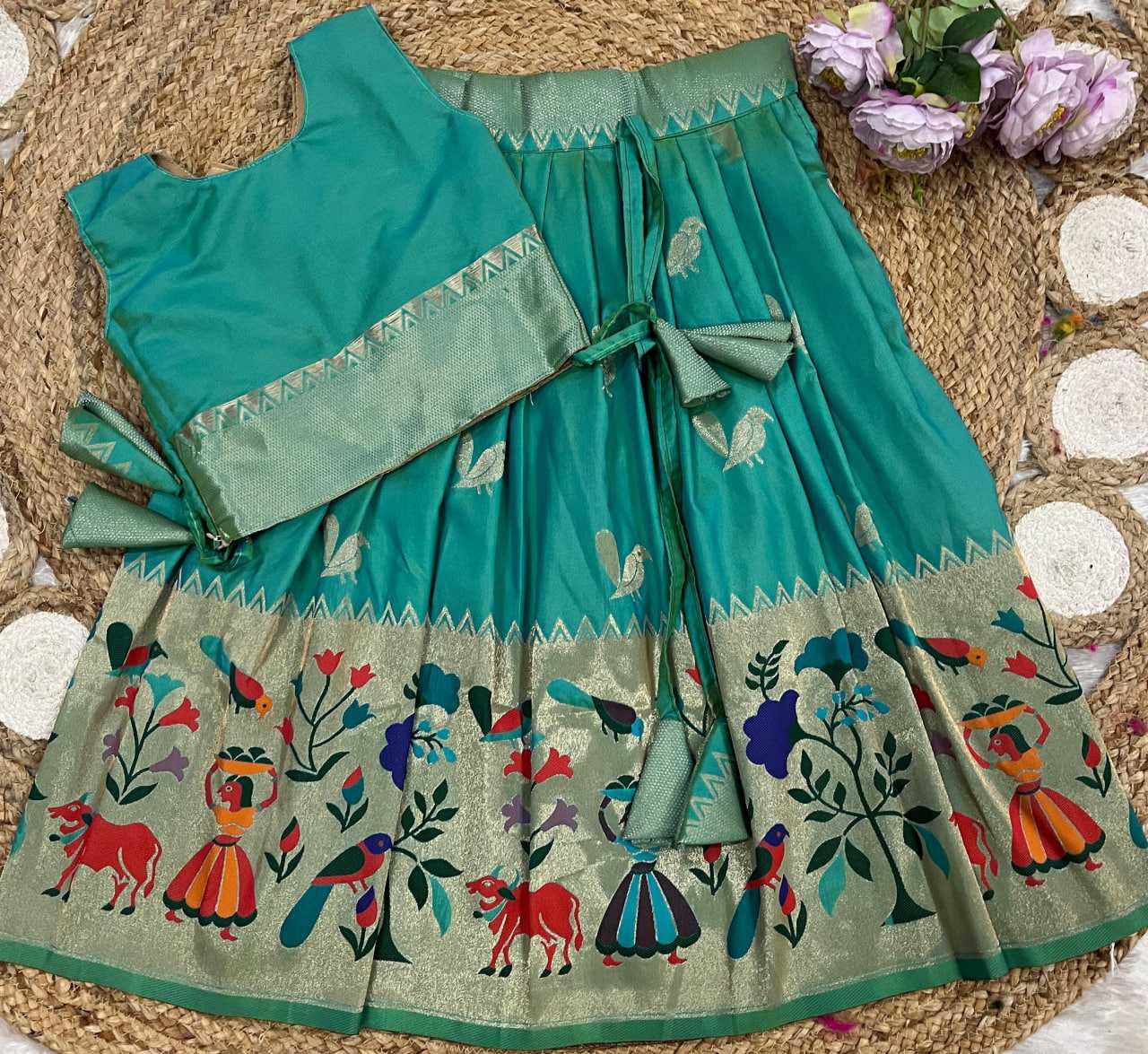 Ynf Paithani Silk KESH685 122 Kids Wear Festive Collections Wholesale Kids Lehenga Kids Lehenga Choli Baby Girl Lehenga Manufacturer- Kids Exports