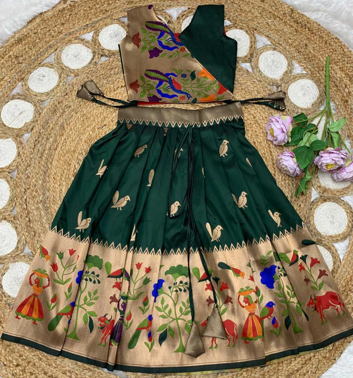 Ynf Paithani Silk KESH685 122 Kids Wear Festive Collections Wholesale Kids Lehenga Kids Lehenga Choli Baby Girl Lehenga Manufacturer- Kids Exports