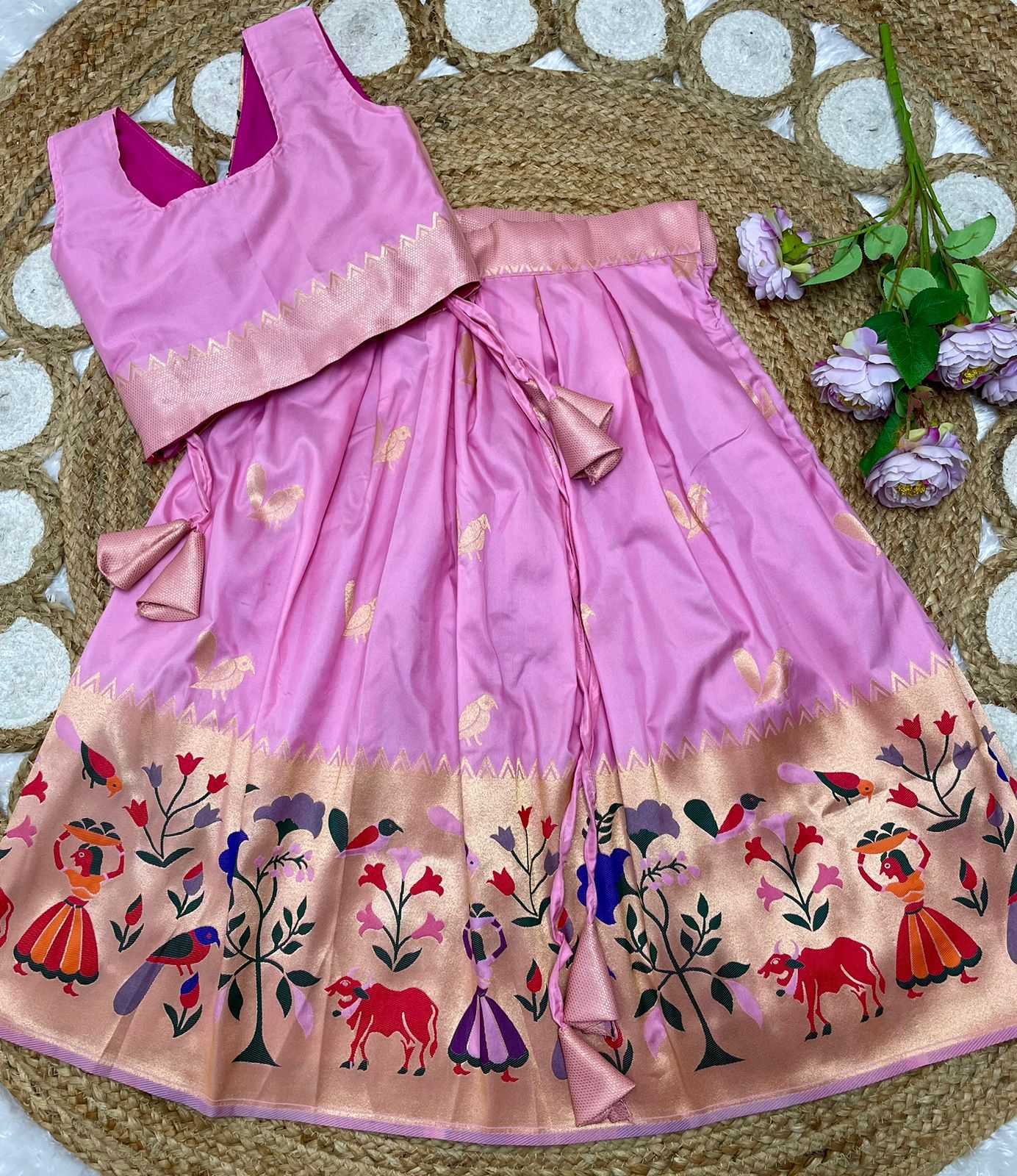 Ynf Paithani Silk KESH685 122 Kids Wear Festive Collections Wholesale Kids Lehenga Kids Lehenga Choli Baby Girl Lehenga Manufacturer- Kids Exports