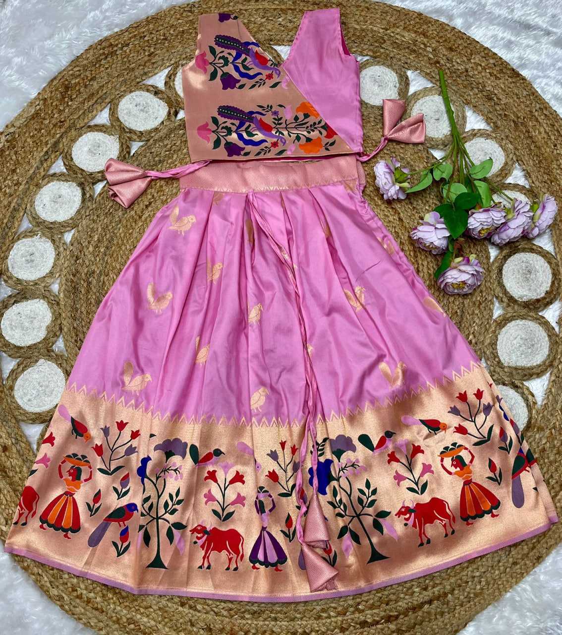 Ynf Paithani Silk KESH685 122 Kids Wear Festive Collections Wholesale Kids Lehenga Kids Lehenga Choli Baby Girl Lehenga Manufacturer- Kids Exports
