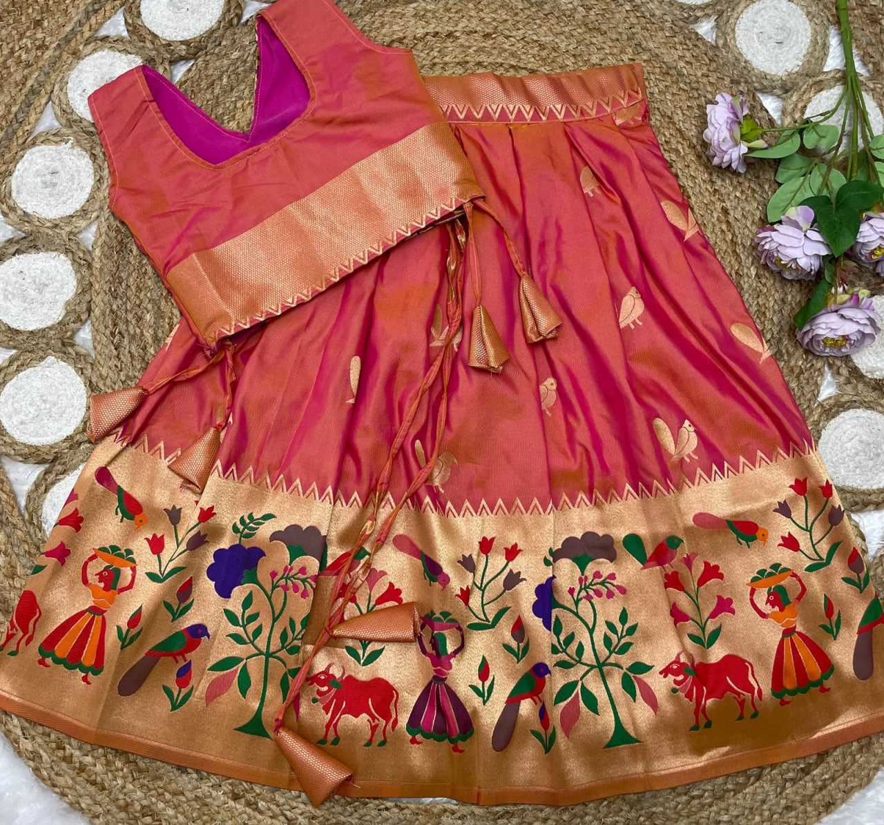 Ynf Paithani Silk KESH685 122 Kids Wear Festive Collections Wholesale Kids Lehenga Kids Lehenga Choli Baby Girl Lehenga Manufacturer- Kids Exports