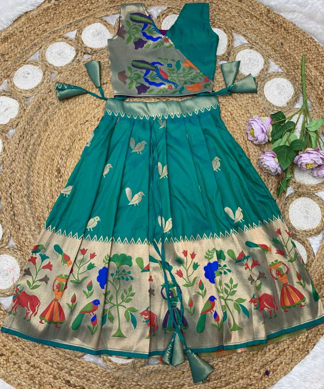 Ynf Paithani Silk KESH685 122 Kids Wear Festive Collections Wholesale Kids Lehenga Kids Lehenga Choli Baby Girl Lehenga Manufacturer- Kids Exports