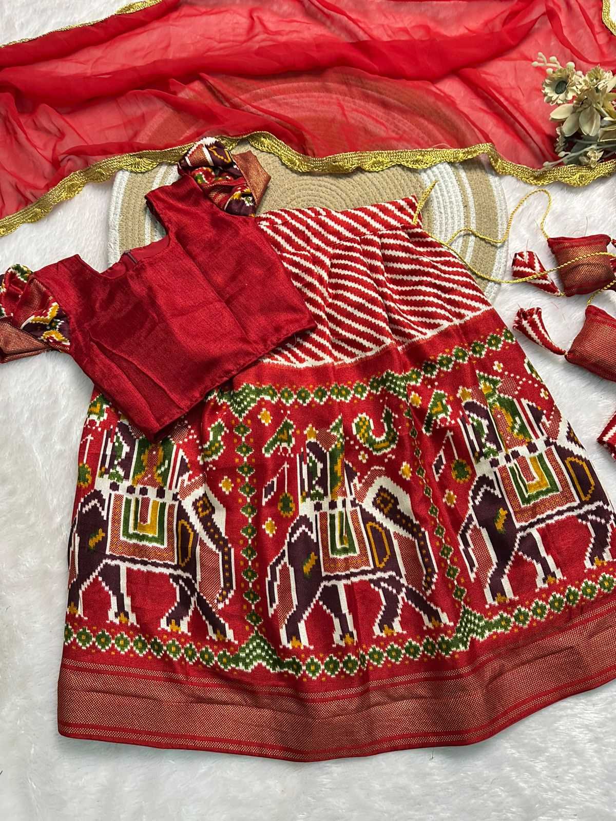 Ynf Patola Silk RIN235 107 Kids Wear Festive Collections Wholesale Kids Lehenga Kids Lehenga Choli Baby Girl Lehenga Manufacturer- Kids Exports