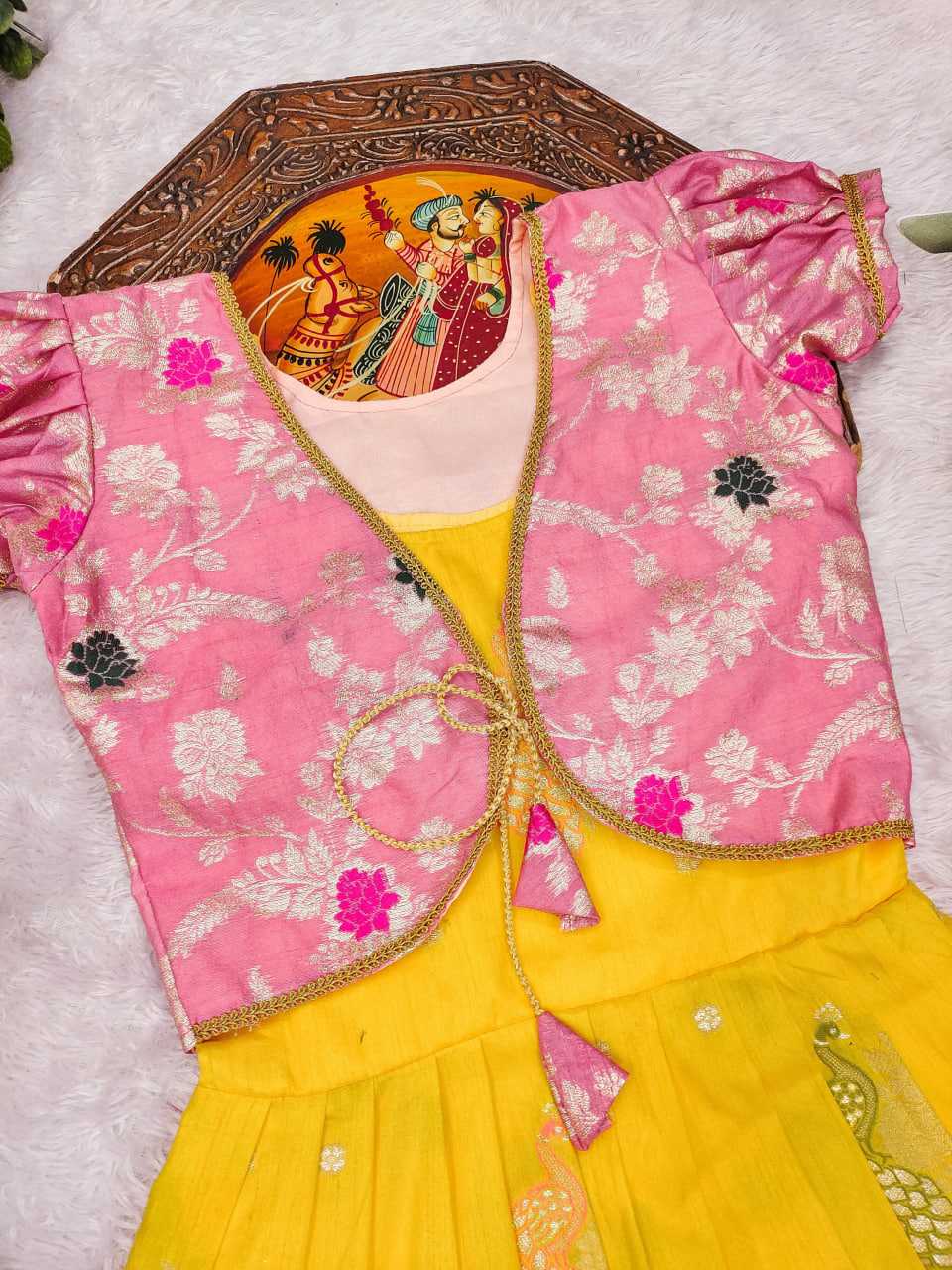 Ynf Russian Silk KESH503 8168 Kids Wear Festive Collections Wholesale Kids Gown Kids Ethnic Gowns Kids Festive Wear Manufacturer- Kids Exports