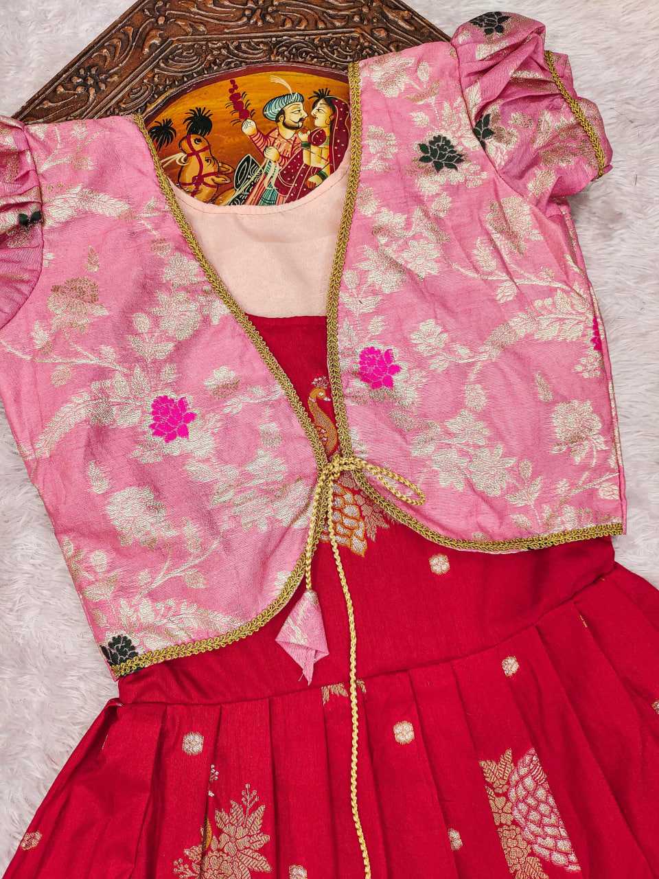 Ynf Russian Silk KESH503 8168 Kids Wear Festive Collections Wholesale Kids Gown Kids Ethnic Gowns Kids Festive Wear Manufacturer- Kids Exports