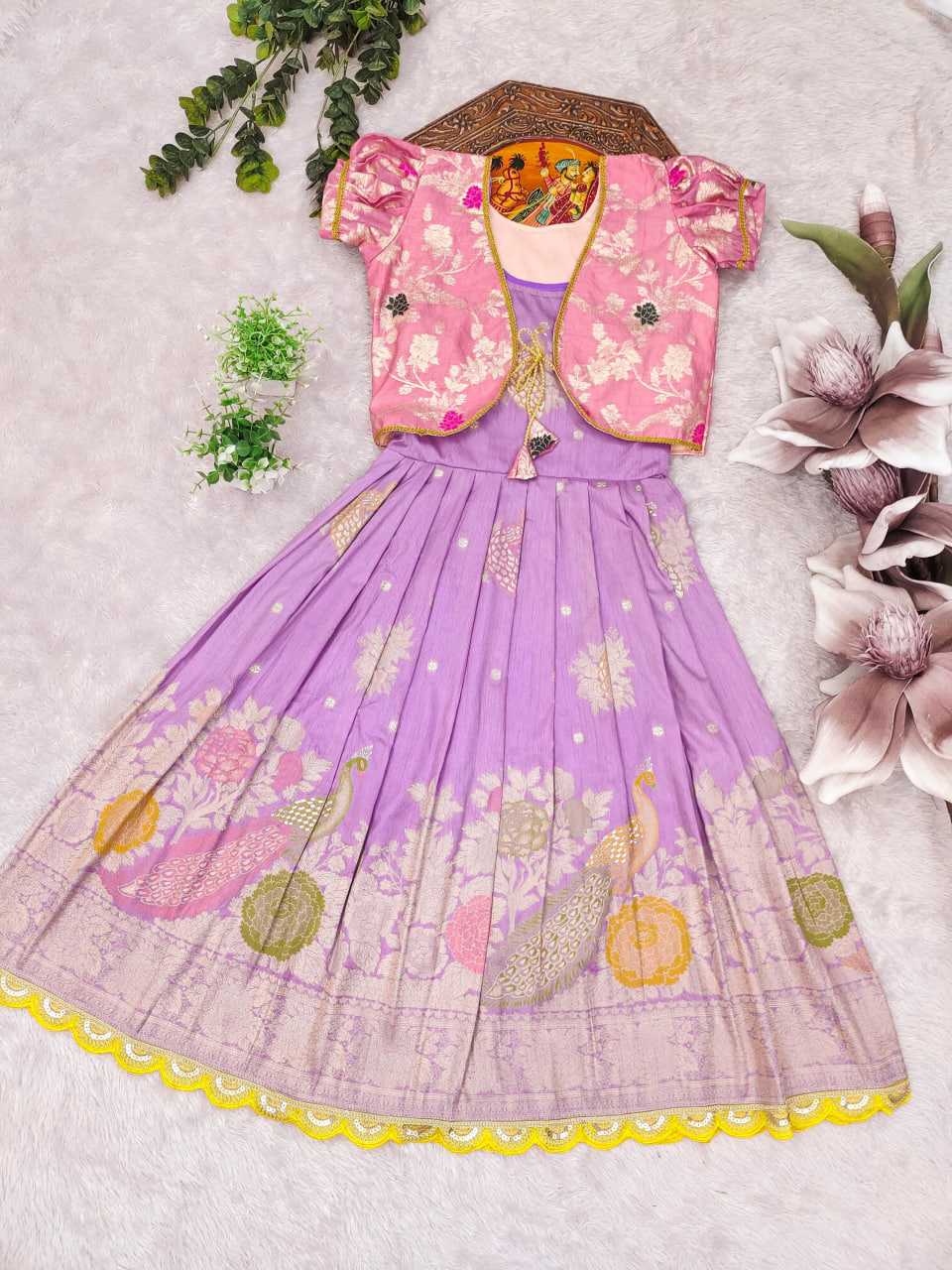 Ynf Russian Silk KESH503 8168 Kids Wear Festive Collections Wholesale Kids Gown Kids Ethnic Gowns Kids Festive Wear Manufacturer- Kids Exports