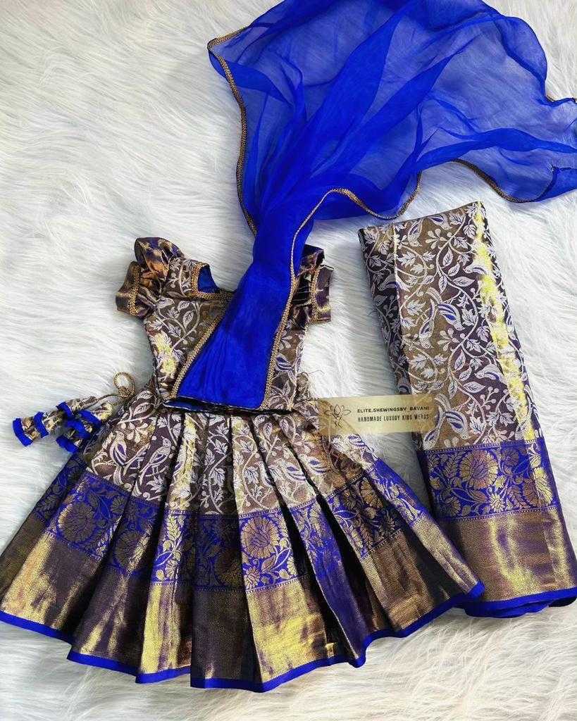 Ynf Silk Cotton RIN235 Zari-Weaving Kids Wear Wholesale Kids Lehenga Kids Traditional Outfits Kids Festive Wear Manufacturer- Kids Exports