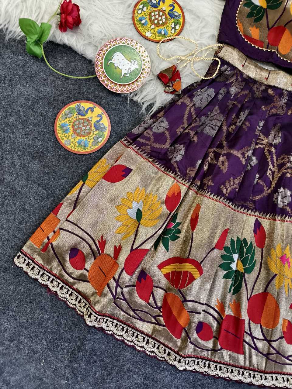 Ynf Silk KESH249 Geeta Kids Wear Festive Collections Wholesale Kids Lehenga Choli Baby Girl Lehenga Kids Silk Dress Manufacturer- Kids Exports