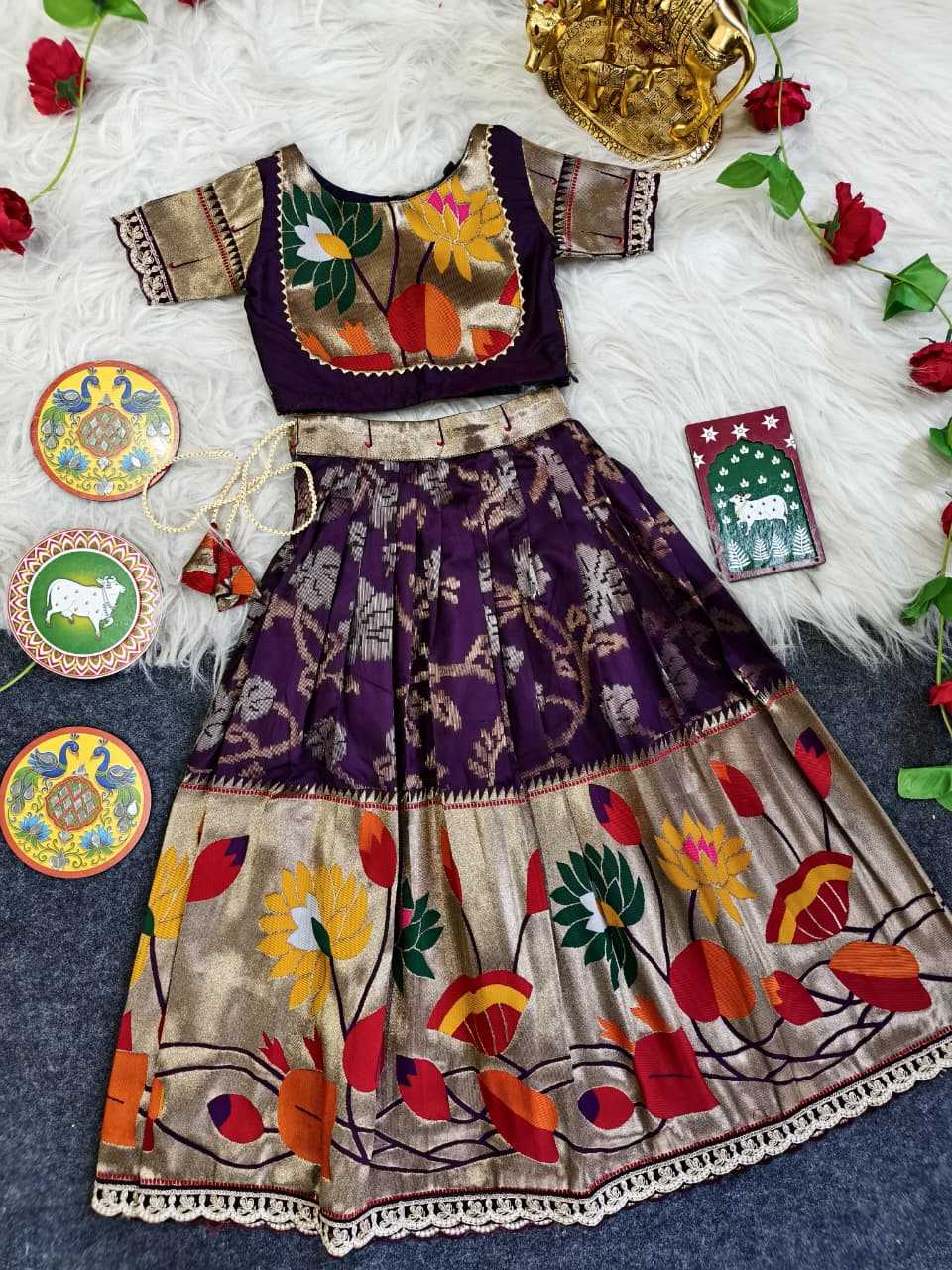 Ynf Silk KESH249 Geeta Kids Wear Festive Collections Wholesale Kids Lehenga Choli Baby Girl Lehenga Kids Silk Dress Manufacturer- Kids Exports