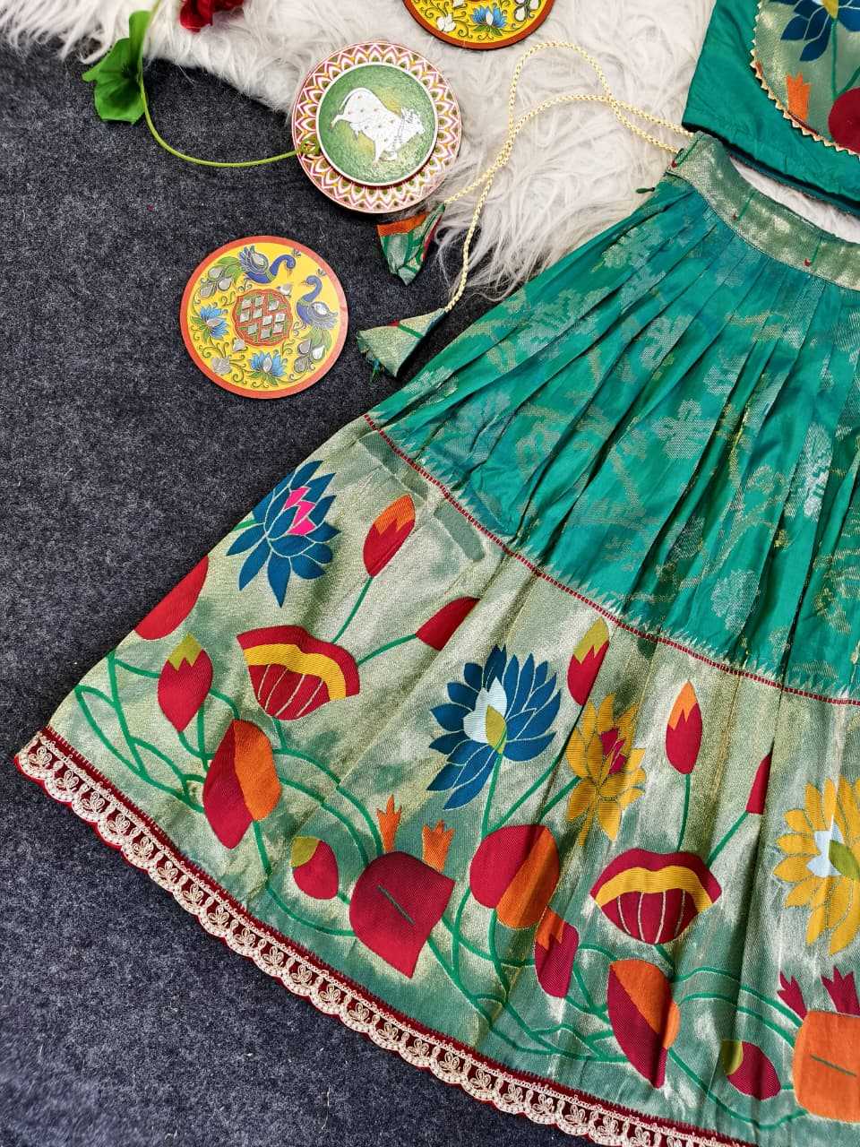 Ynf Silk KESH249 Geeta Kids Wear Festive Collections Wholesale Kids Lehenga Choli Baby Girl Lehenga Kids Silk Dress Manufacturer- Kids Exports