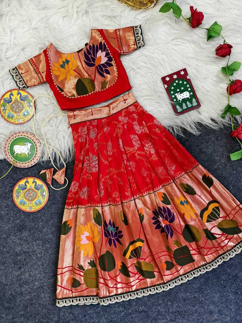 Ynf Silk KESH249 Geeta Kids Wear Festive Collections Wholesale Kids Lehenga Choli Baby Girl Lehenga Kids Silk Dress Manufacturer- Kids Exports