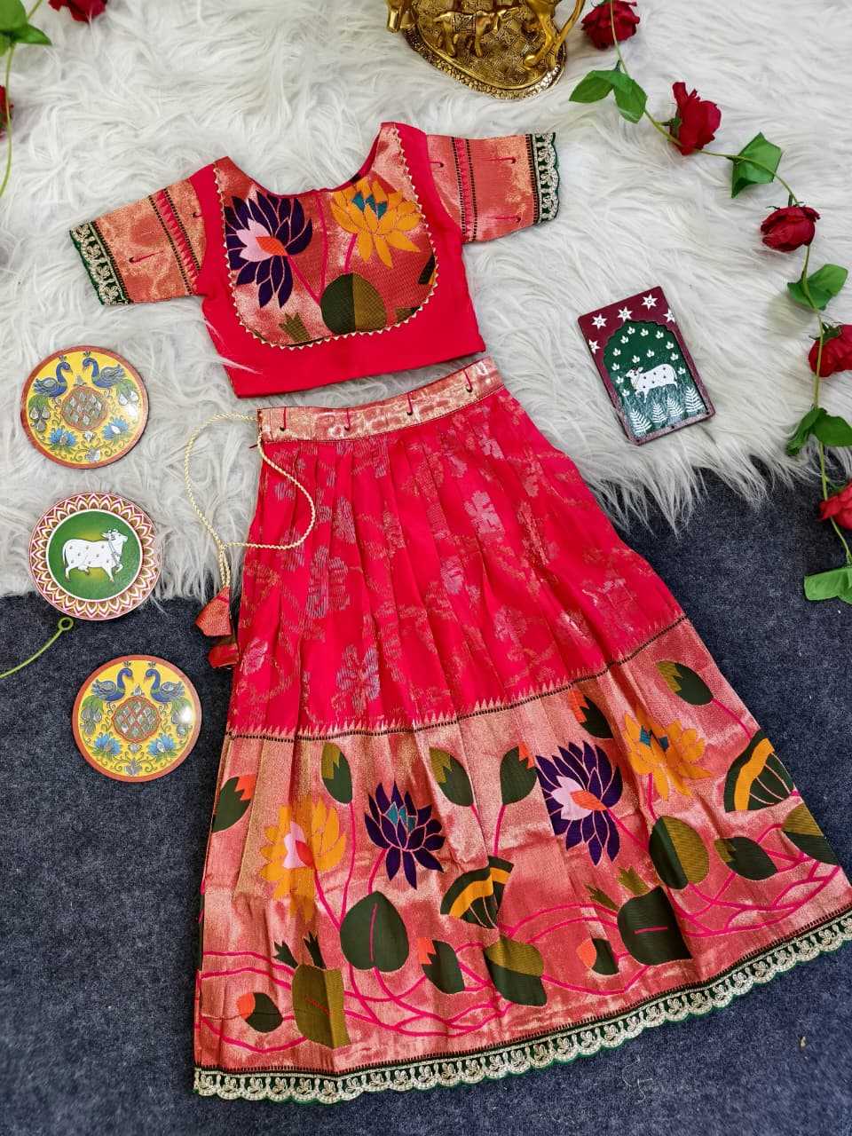 Ynf Silk KESH249 Geeta Kids Wear Festive Collections Wholesale Kids Lehenga Choli Baby Girl Lehenga Kids Silk Dress Manufacturer- Kids Exports