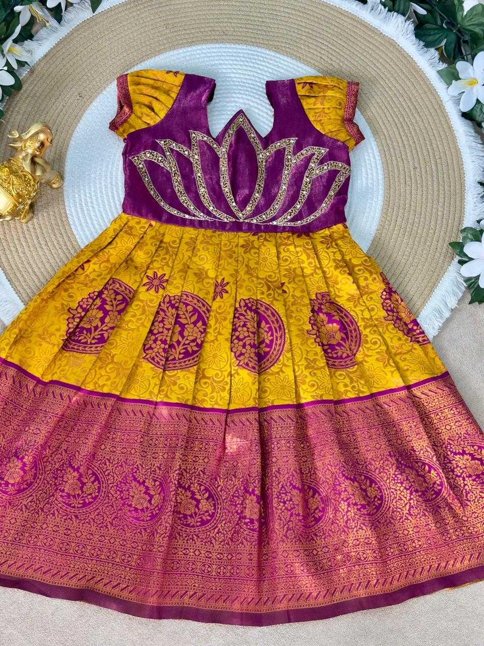 Ynf Silk KESH505 Six6 Lotus Kids Wear Wholesale Kids Gown Kids Ethnic Gowns Manufacturer- Kids Exports