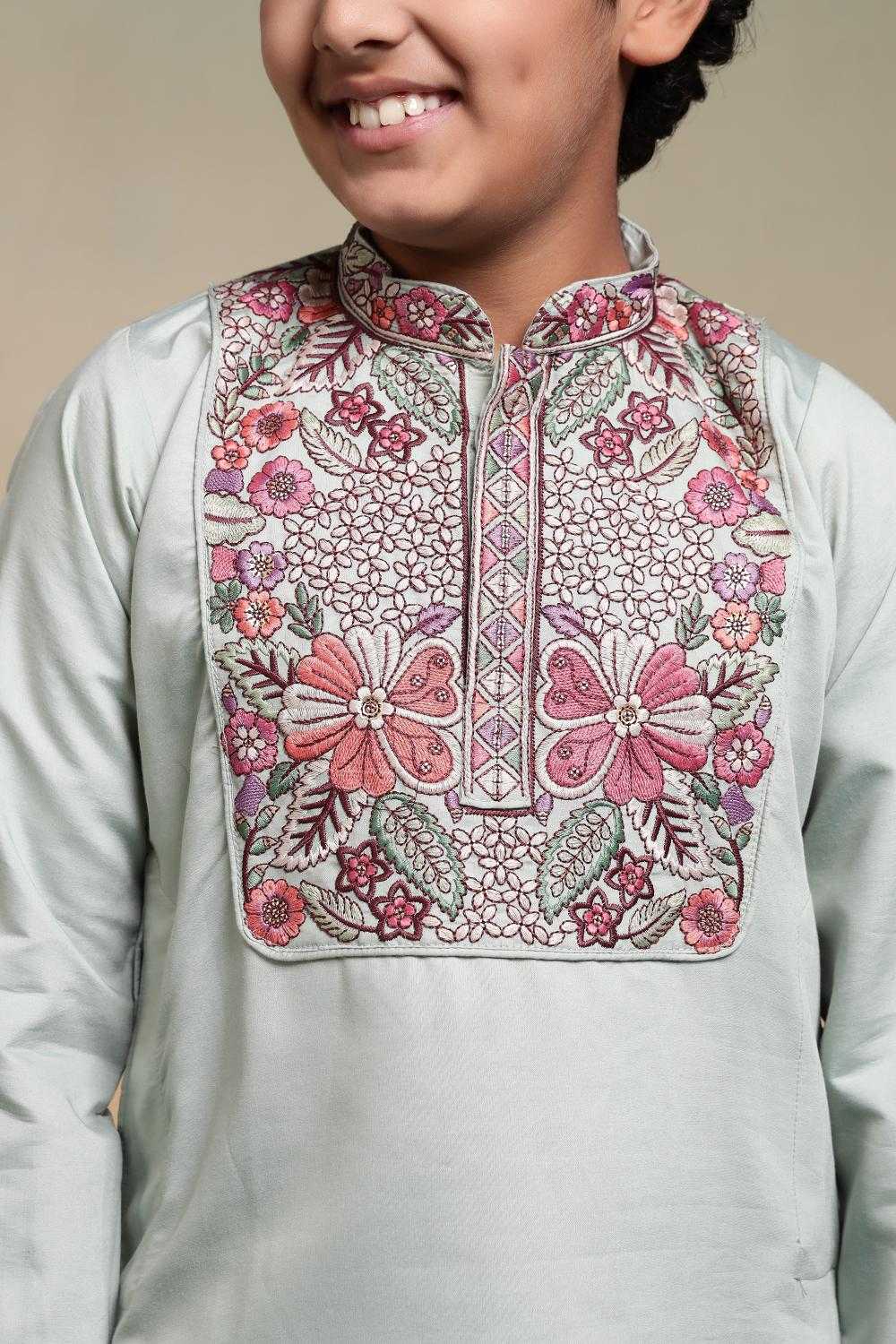 Ynf Silk RIN202 91101 SHAAHI JUNIOR Kids Wear Wholesale Boys Kurta Pyjama Kids Kurta Pajama Baby Boy Kurta Set Manufacturer- Kids Exports