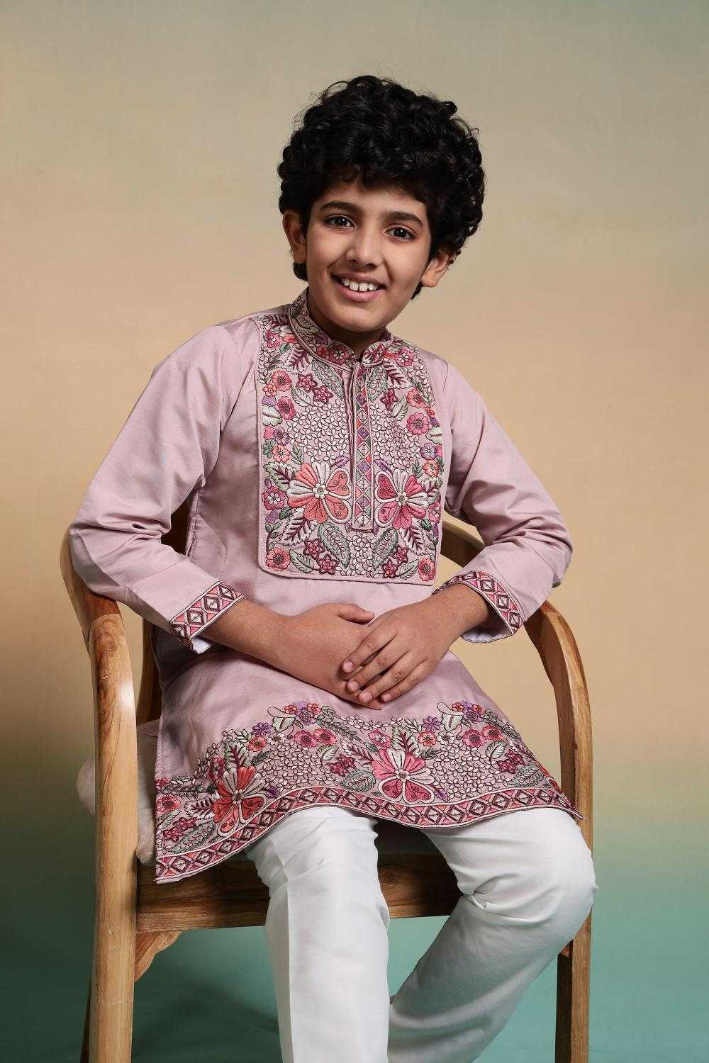Ynf Silk RIN202 91101 SHAAHI JUNIOR Kids Wear Wholesale Boys Kurta Pyjama Kids Kurta Pajama Baby Boy Kurta Set Manufacturer- Kids Exports