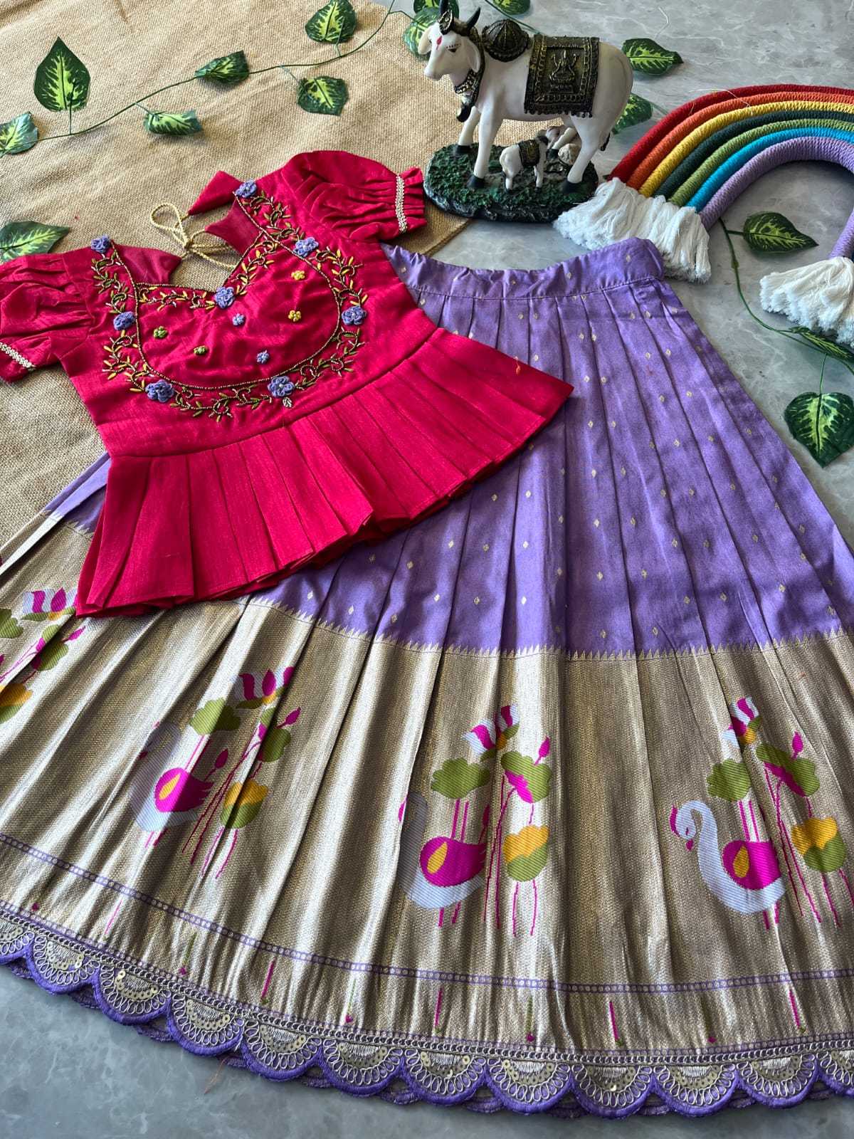 Ynf Soft Dola RIN235 Flamingo Kids Wear Wholesale Kids Lehenga Kids Designer Frock Kids Festive Wear Manufacturer- Kids Exports