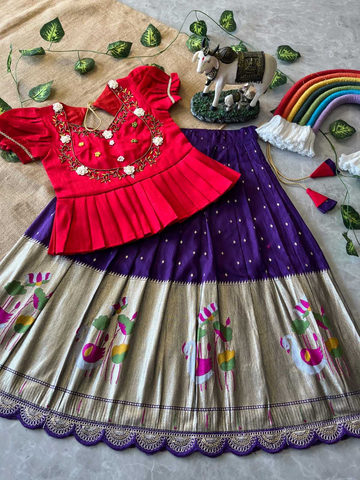 Ynf Soft Dola RIN235 Flamingo Kids Wear Wholesale Kids Lehenga Kids Designer Frock Kids Festive Wear Manufacturer- Kids Exports