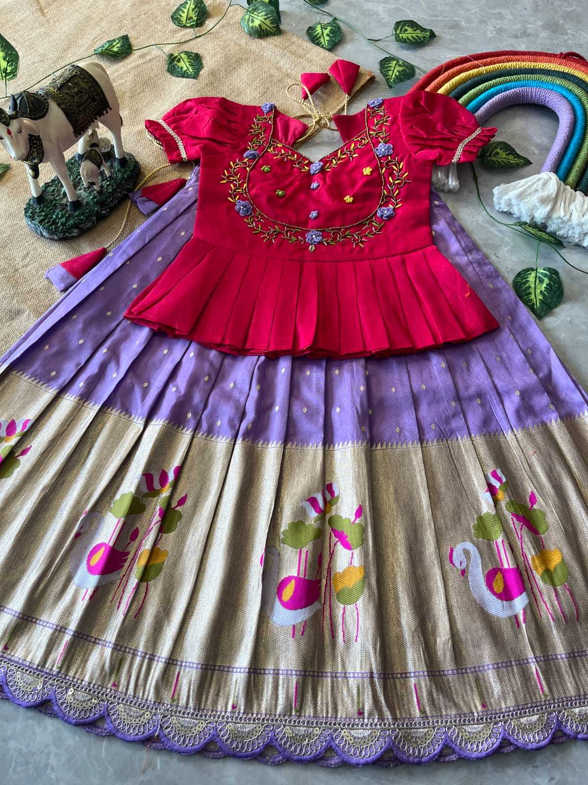 Ynf Soft Dola RIN235 Flamingo Kids Wear Wholesale Kids Lehenga Kids Designer Frock Kids Festive Wear Manufacturer- Kids Exports