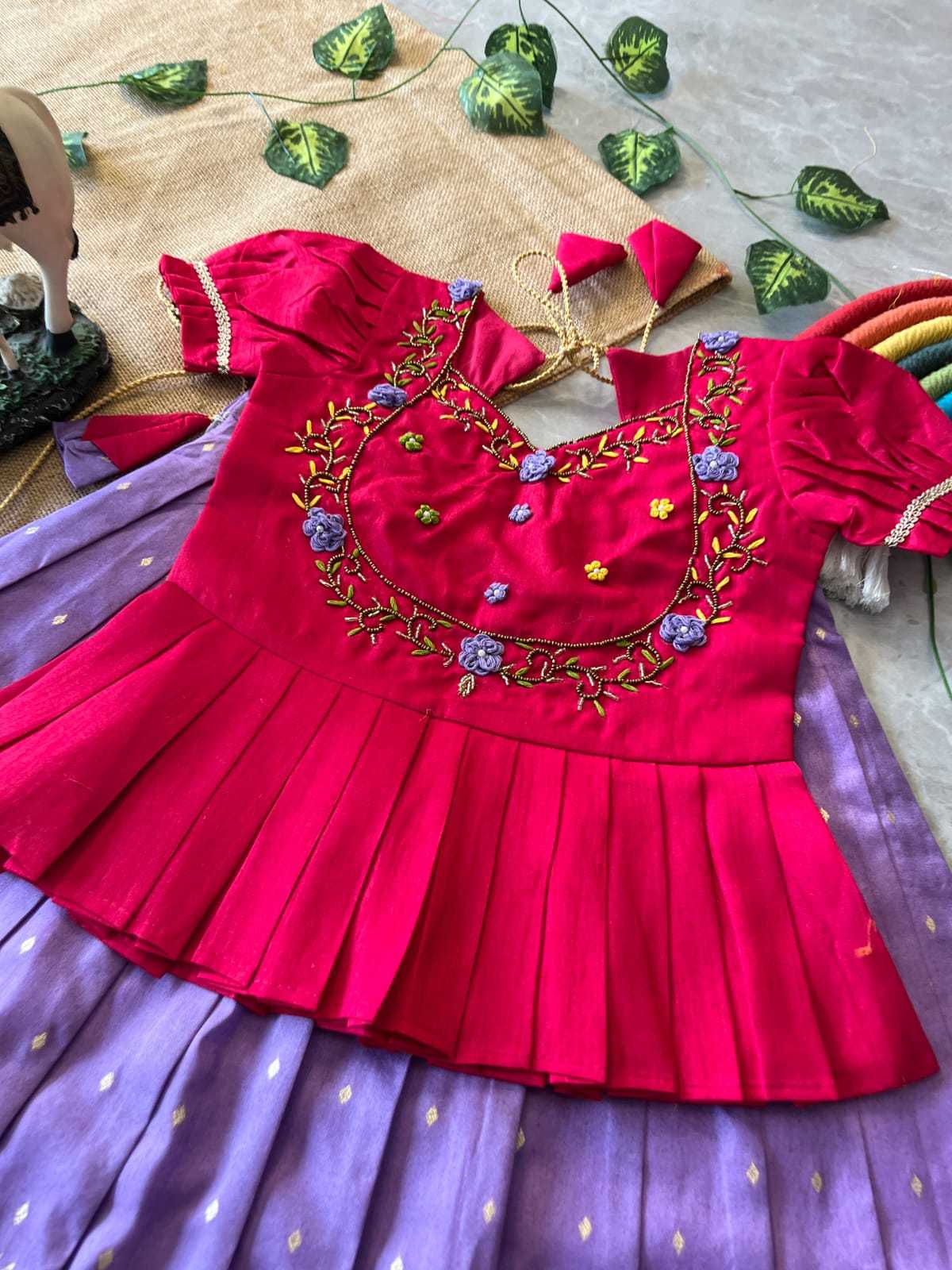 Ynf Soft Dola RIN235 Flamingo Kids Wear Wholesale Kids Lehenga Kids Designer Frock Kids Festive Wear Manufacturer- Kids Exports