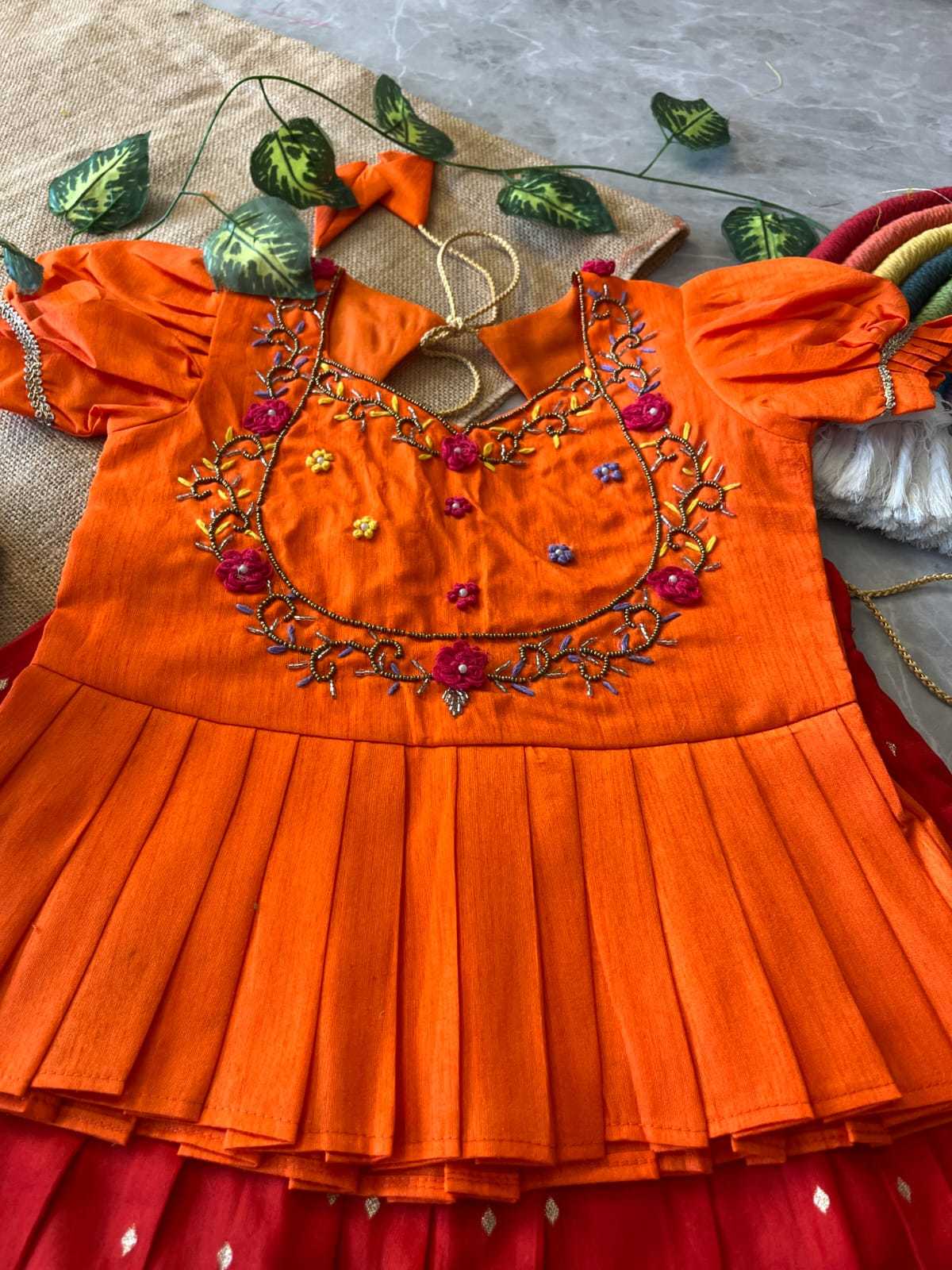 Ynf Soft Dola RIN235 Flamingo Kids Wear Wholesale Kids Lehenga Kids Designer Frock Kids Festive Wear Manufacturer- Kids Exports