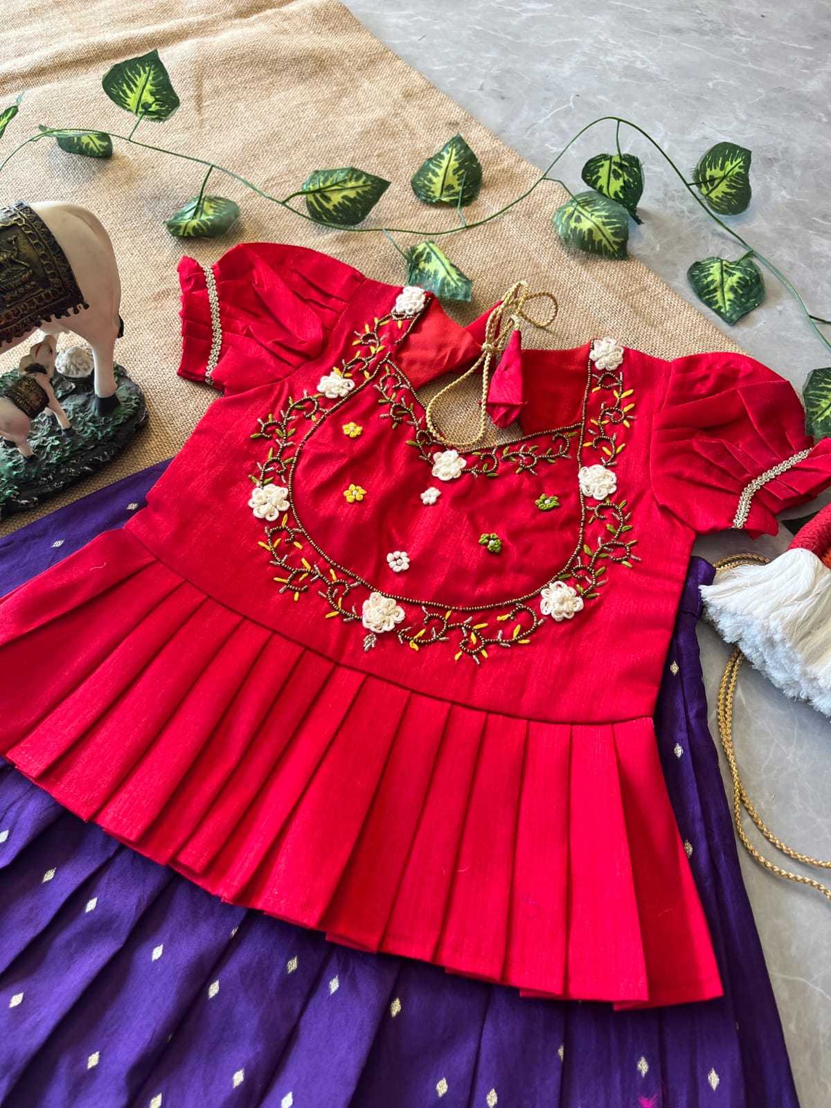 Ynf Soft Dola RIN235 Flamingo Kids Wear Wholesale Kids Lehenga Kids Designer Frock Kids Festive Wear Manufacturer- Kids Exports