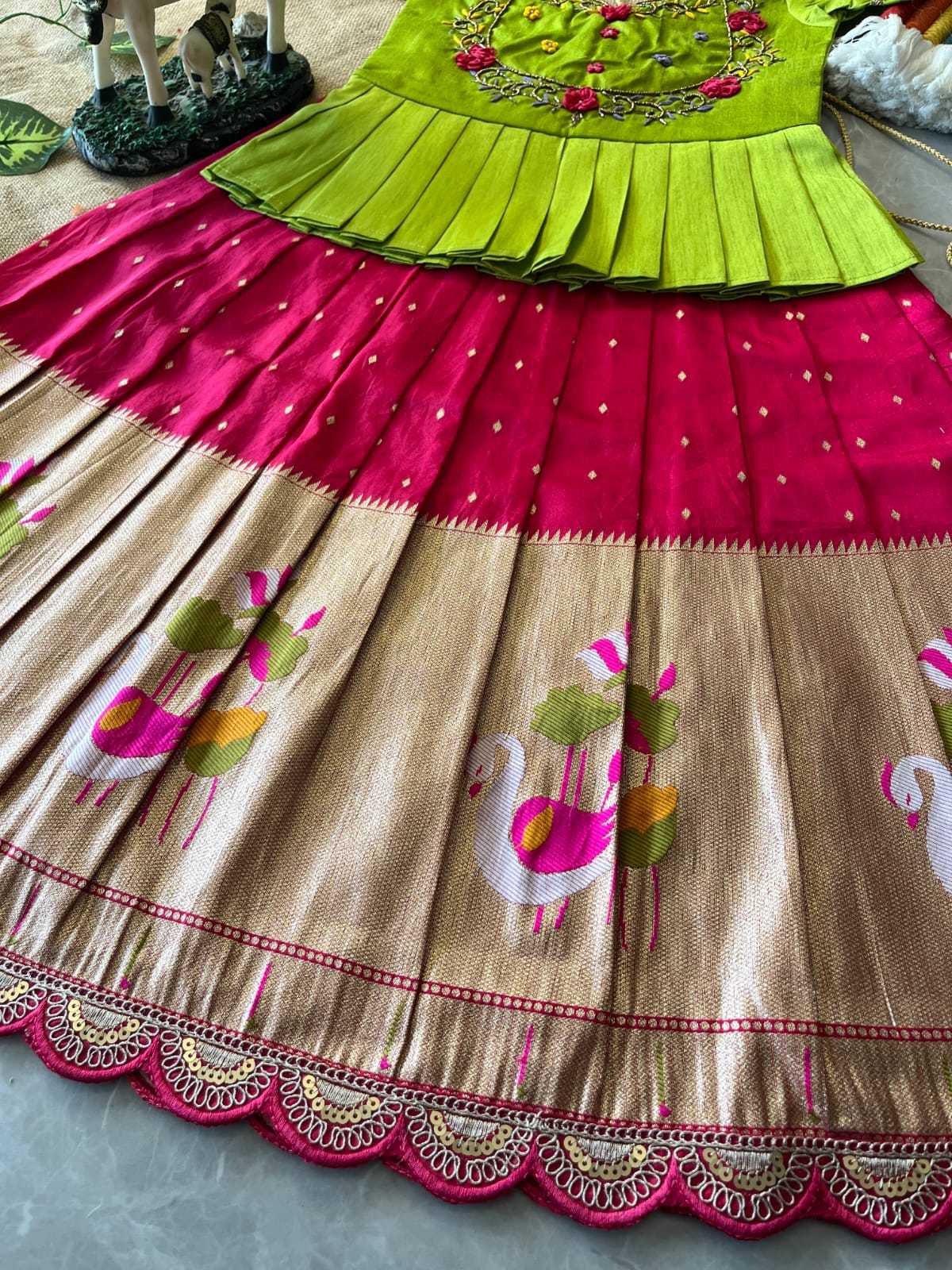 Ynf Soft Dola RIN235 Flamingo Kids Wear Wholesale Kids Lehenga Kids Designer Frock Kids Festive Wear Manufacturer- Kids Exports