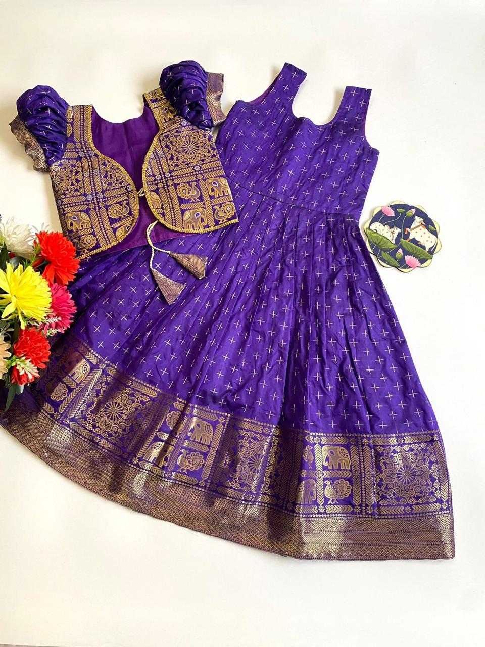 Ynf Soft Dola RIN235 Golden Kids Wear Wholesale Kids Gown Kids Festive Wear Kids Party Wear Ethnic Manufacturer- Kids Exports